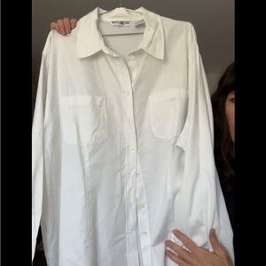 Vintage White Stag Plus White Cotton Shirt